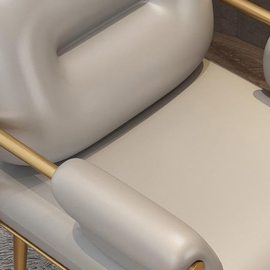 Nordic Iron Leather Square Accent Chair