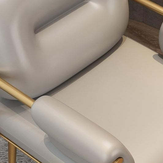 Nordic Iron Leather Square Accent Chair