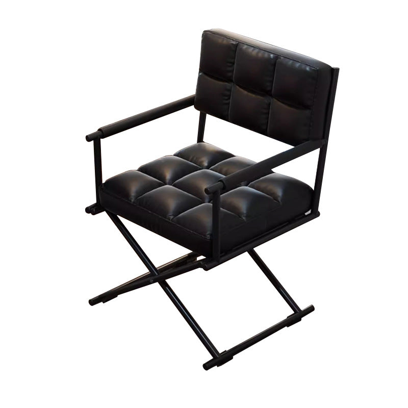 Nordic Geometric Leather Iron Desk Chair