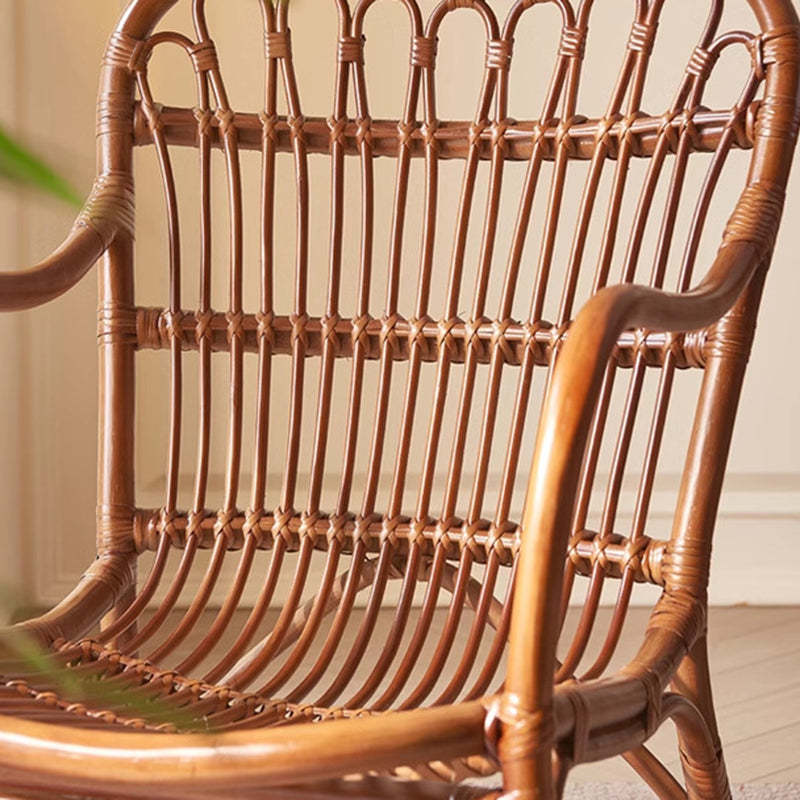 Boho Rattan Woven Ash Accent Chair