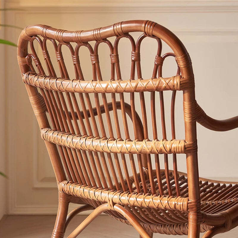 Boho Rattan Woven Ash Accent Chair