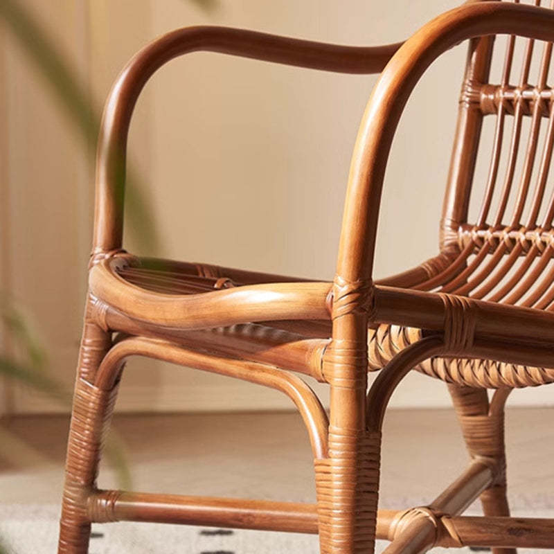 Boho Rattan Woven Ash Accent Chair