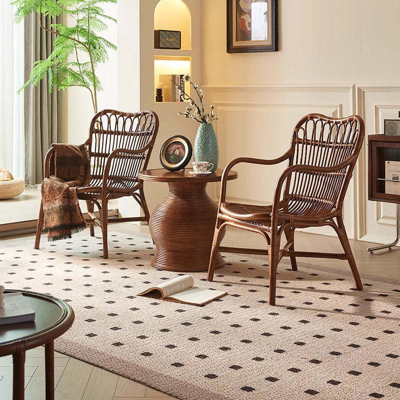 Boho Rattan Woven Ash Accent Chair