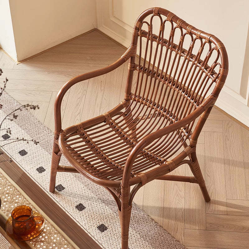 Boho Rattan Woven Ash Accent Chair