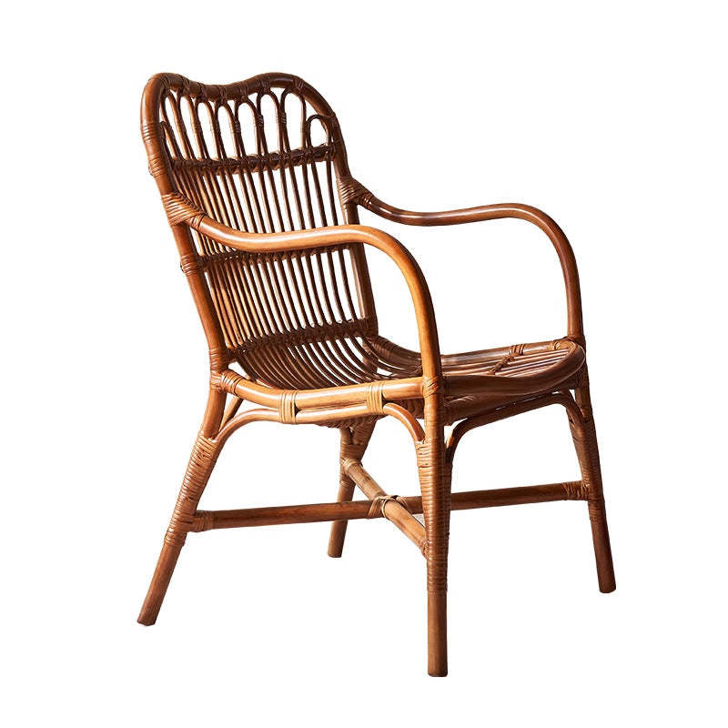 Boho Rattan Woven Ash Accent Chair