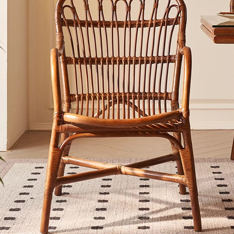 Boho Rattan Woven Ash Accent Chair