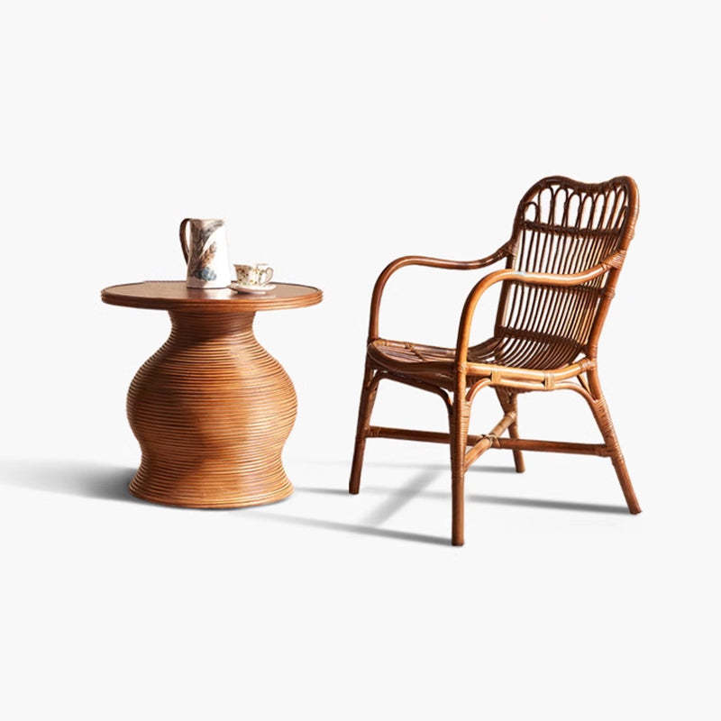 Boho Rattan Woven Ash Accent Chair