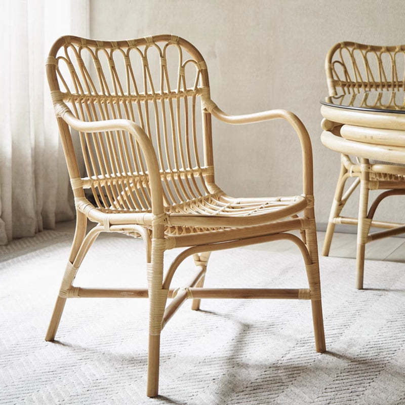 Boho Rattan Woven Ash Accent Chair