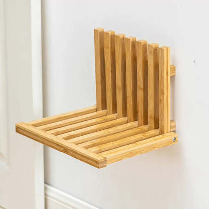 Contemporary Bamboo Wall-Mount Foldable Footstool