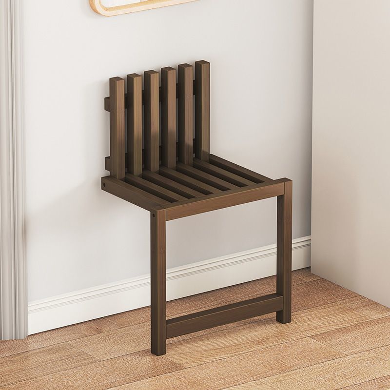 Contemporary Bamboo Wall-Mount Foldable Footstool — Landing / Wood Color