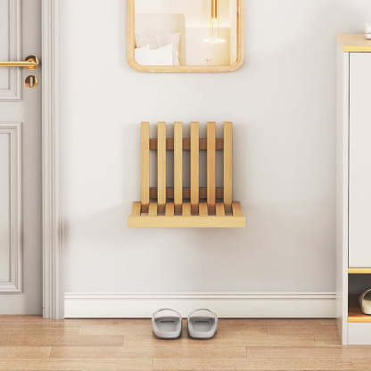 Contemporary Bamboo Wall-Mount Foldable Footstool