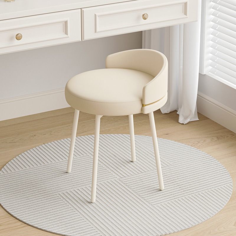 Nordic arc back gray vanity stools — Fixed / Off White