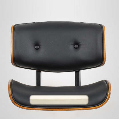 Contemporary Leather Wood Swivel Desk Chair