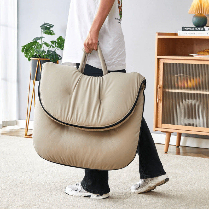 Nordic Foldable Leather Iron Sofa