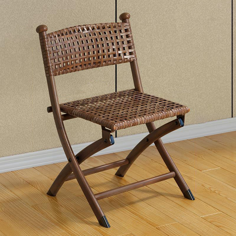 Contemporary Rattan Carbon Steel Foldable Backless Chair