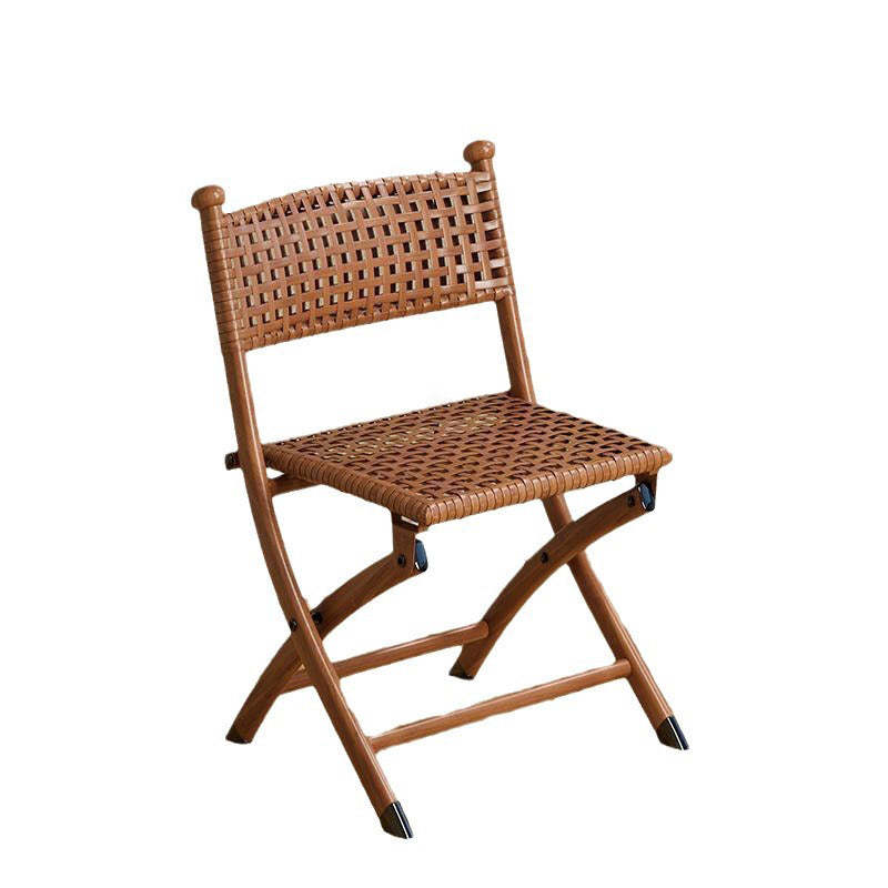 Contemporary Rattan Carbon Steel Foldable Backless Chair
