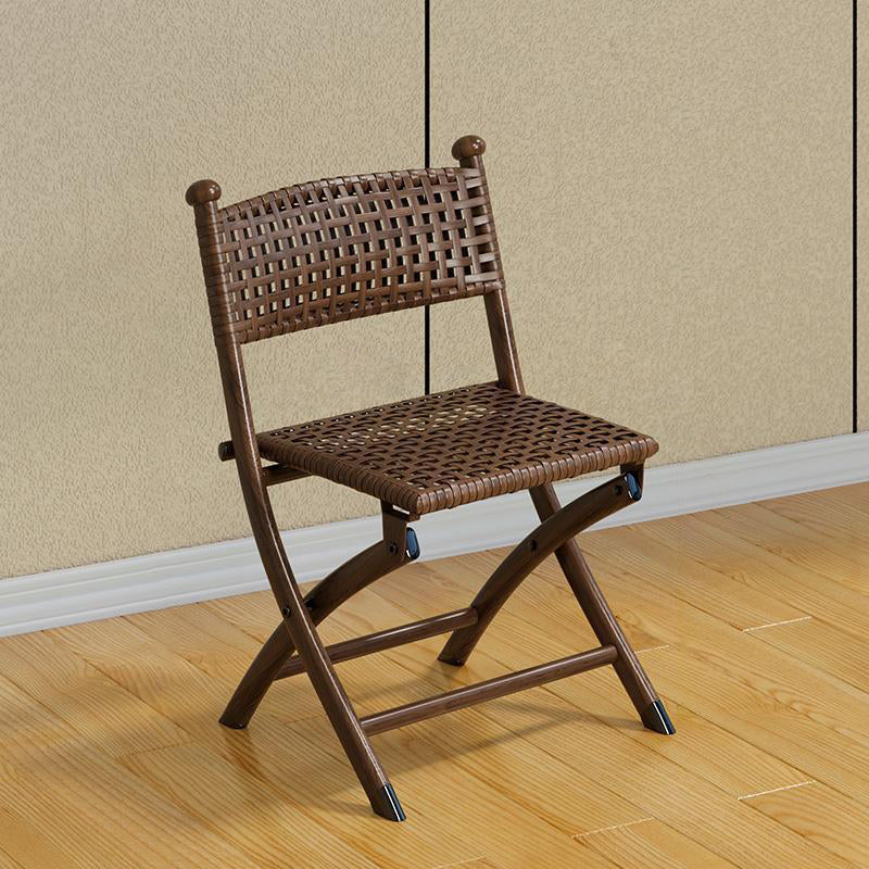 Contemporary Rattan Carbon Steel Foldable Backless Chair