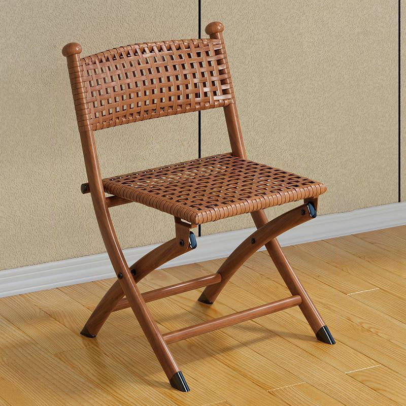 Contemporary Rattan Carbon Steel Foldable Backless Chair
