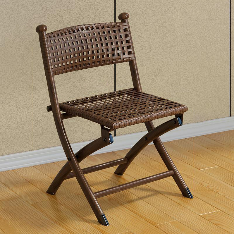 Contemporary Rattan Carbon Steel Foldable Backless Chair