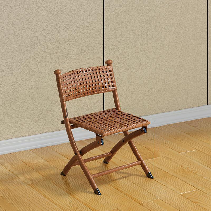 Contemporary Rattan Carbon Steel Foldable Backless Chair