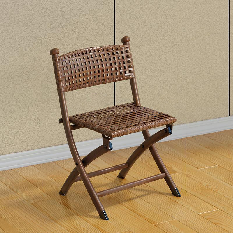 Contemporary Rattan Carbon Steel Foldable Backless Chair