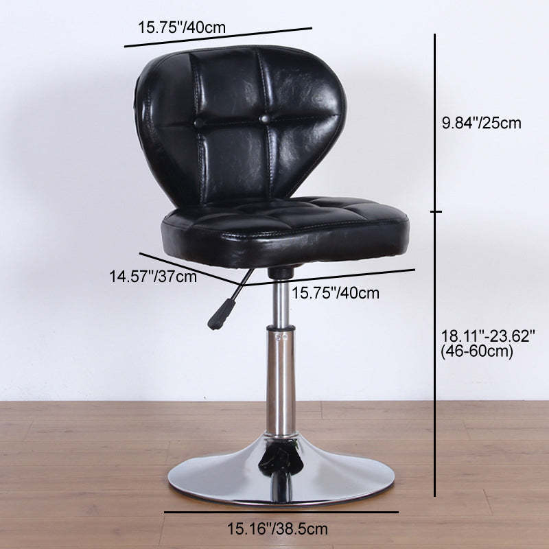Nordic Leather Steel Swivel Desk Chair — A / Blue