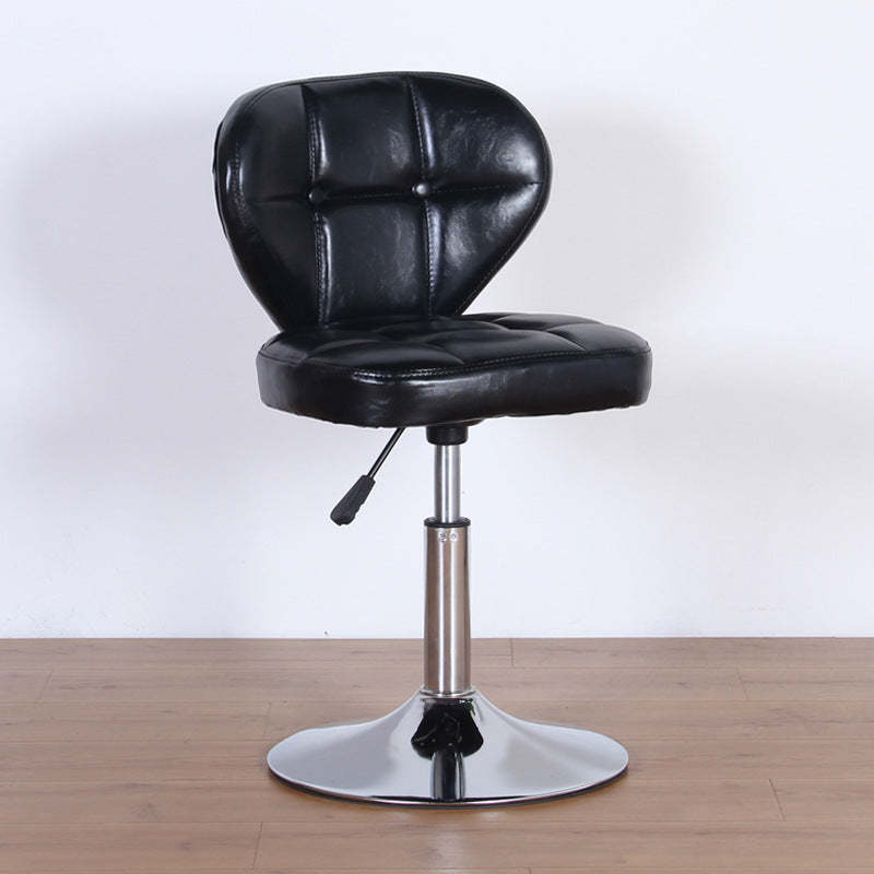 Nordic Leather Steel Swivel Desk Chair — C / Brown