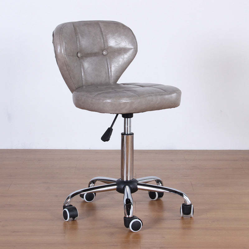 Nordic Leather Steel Swivel Desk Chair — C / White