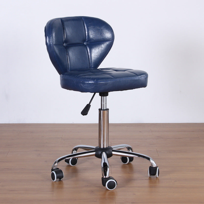 Nordic Leather Steel Swivel Desk Chair — B / Blue