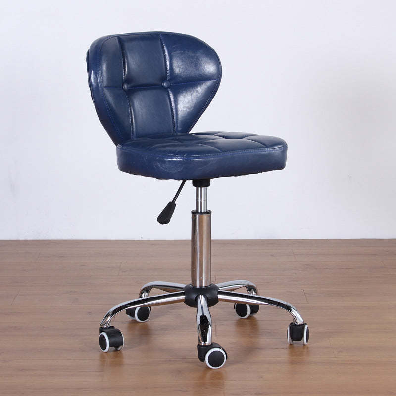 Nordic Leather Steel Swivel Desk Chair — B / Blue