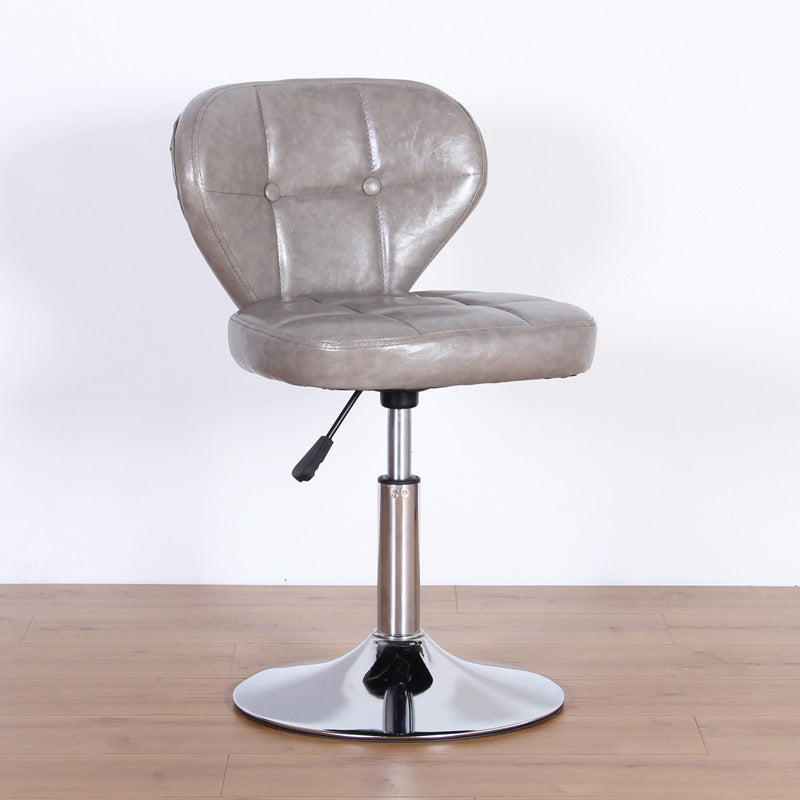 Nordic Leather Steel Swivel Desk Chair — A / Gray