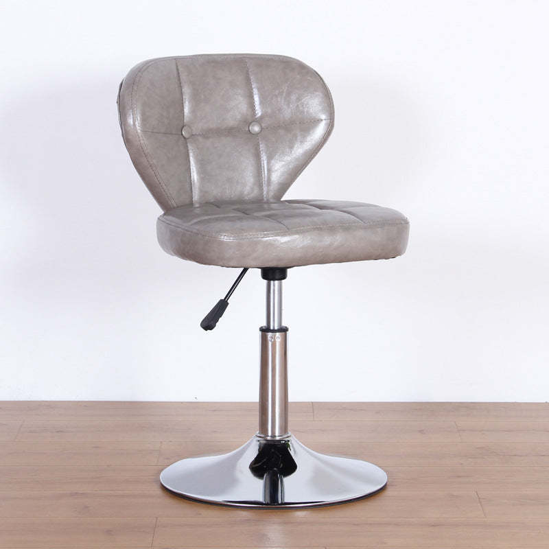 Nordic Leather Steel Swivel Desk Chair — A / Gray