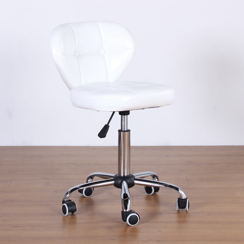 Nordic Leather Steel Swivel Desk Chair — B / Gray