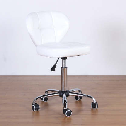 Nordic Leather Steel Swivel Desk Chair — B / Gray