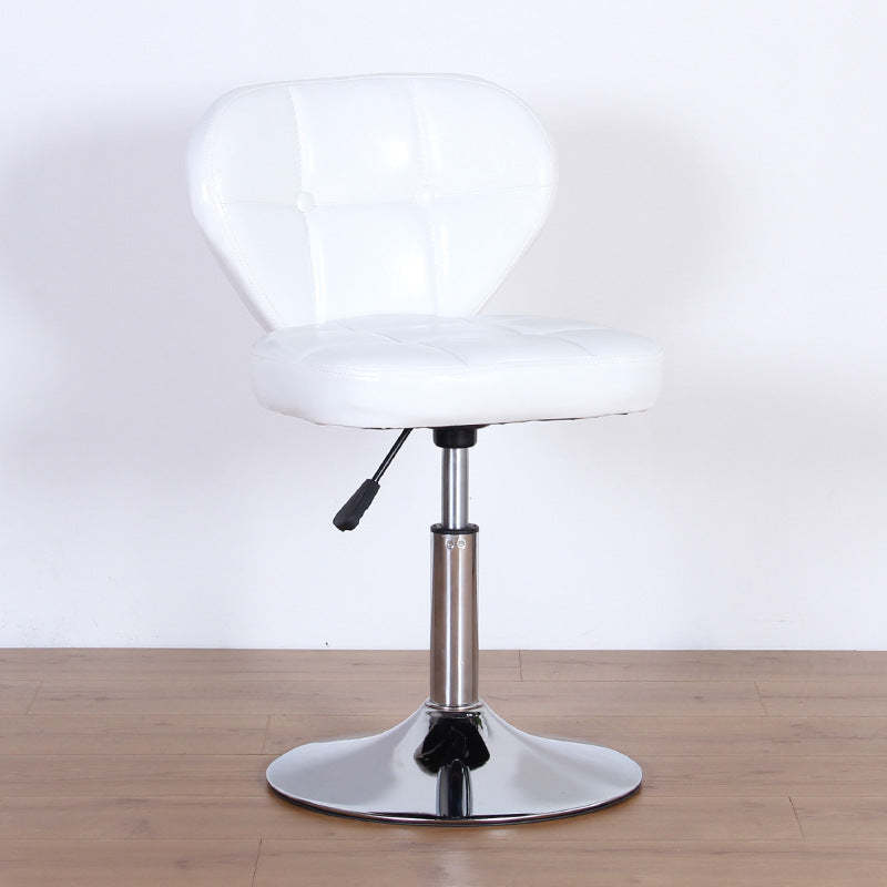 Nordic Leather Steel Swivel Desk Chair — C / Gray