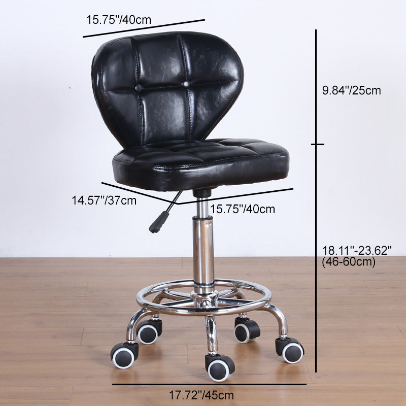 Nordic Leather Steel Swivel Desk Chair — B / White