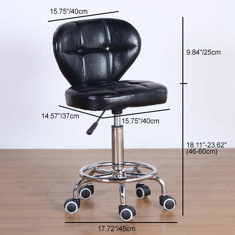 Nordic Leather Steel Swivel Desk Chair — B / White