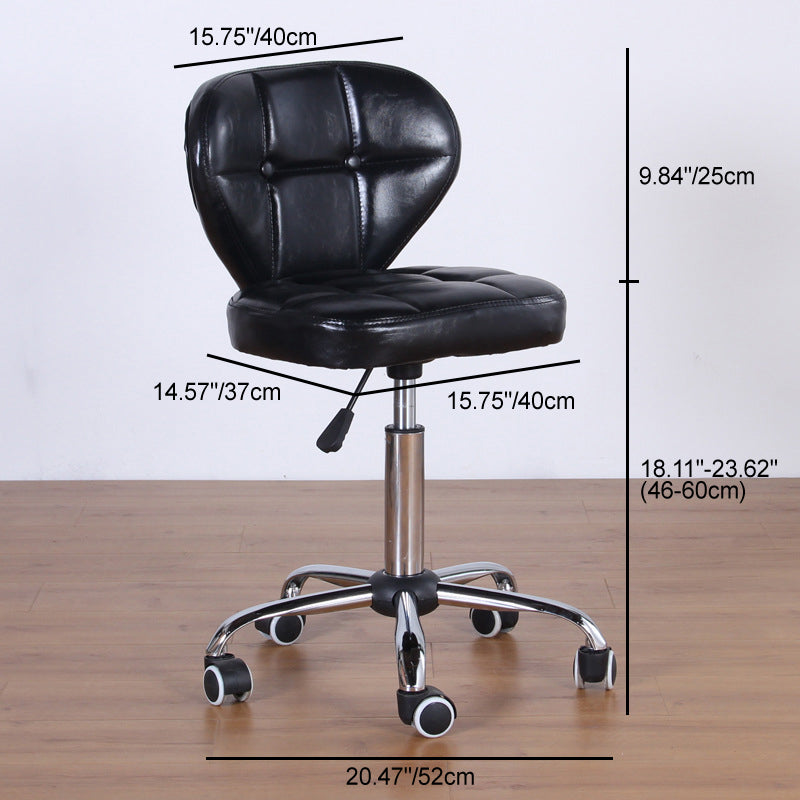 Nordic Leather Steel Swivel Desk Chair — A / Brown
