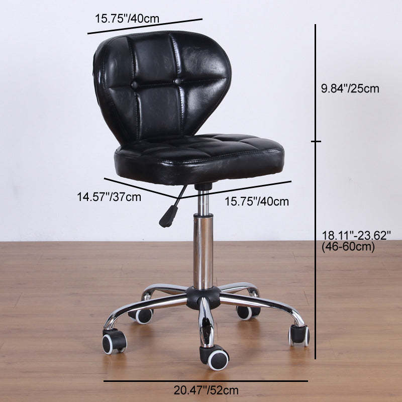 Nordic Leather Steel Swivel Desk Chair — A / Brown