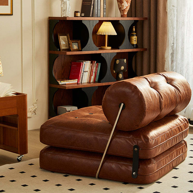 French Foldable Leather Iron Sofa