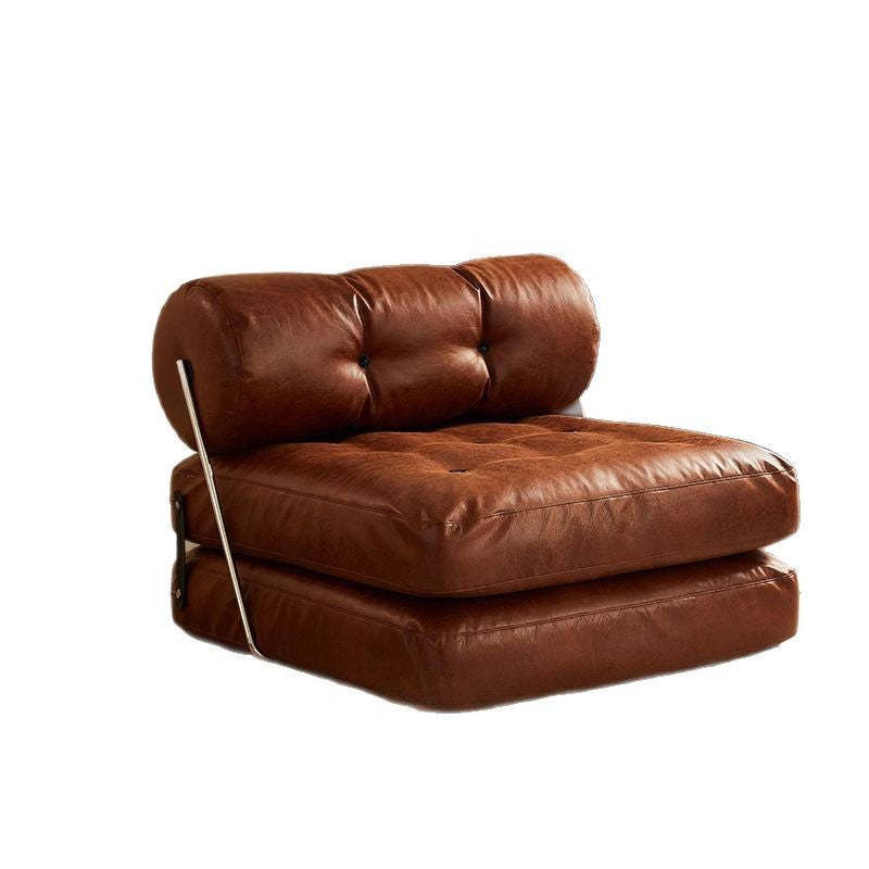 French Foldable Leather Iron Sofa