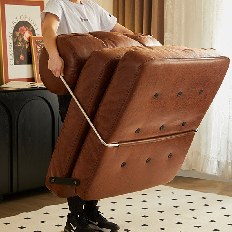 French Foldable Leather Iron Sofa