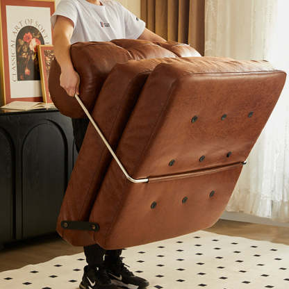 French Foldable Leather Iron Sofa