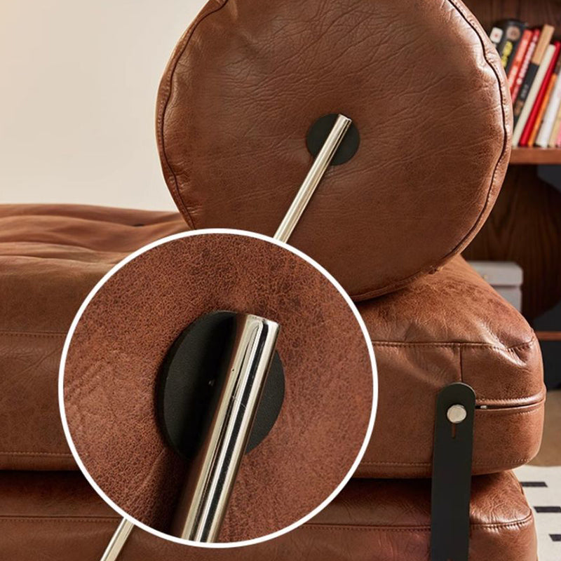 French Foldable Leather Iron Sofa