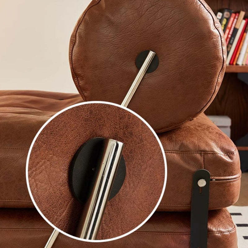 French Foldable Leather Iron Sofa