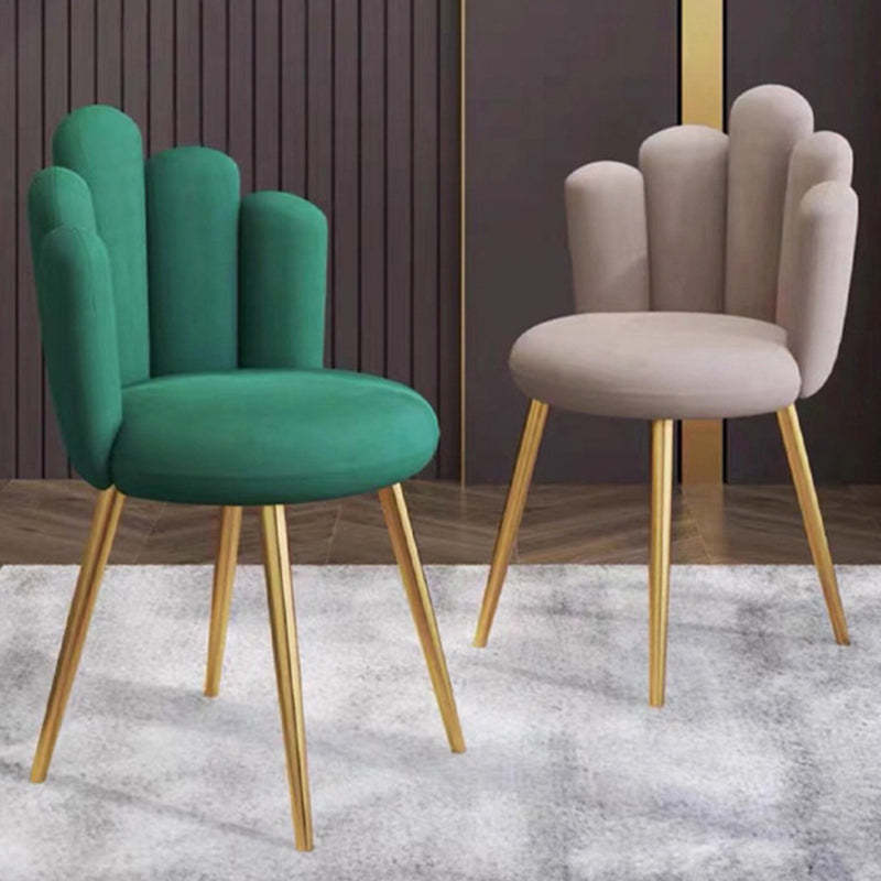Nordic Petal Flannelette Steel Dining Chair — Lotus Color