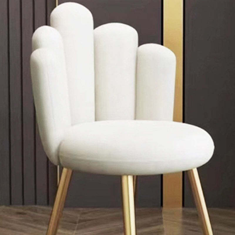 Nordic Petal Flannelette Steel Dining Chair — White