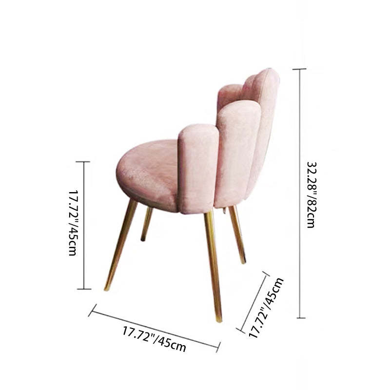 Nordic Petal Flannelette Steel Dining Chair — Yellow