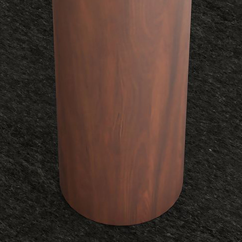 Nordic Cloud Solid Wood Leather Backless Low Stool — Dark Gray