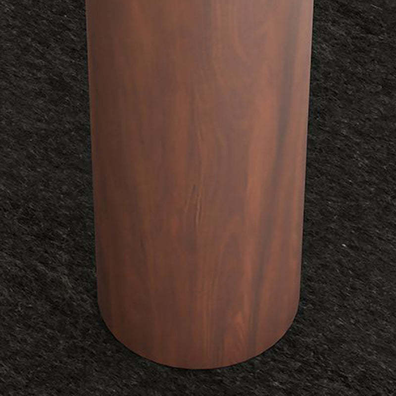 Nordic Cloud Solid Wood Leather Backless Low Stool — Dark Gray